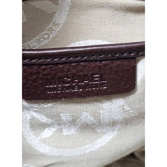 MICHAEL Michael's Kors Fulton Brown Pebbled Leather Shoulder Hobo Bag Purse - Picture 10 of 12